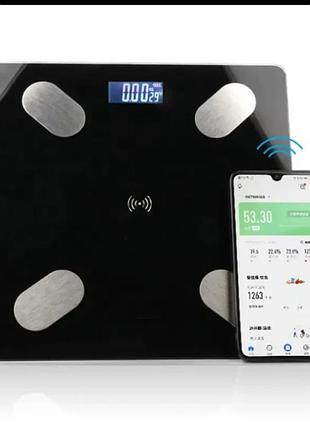 Напольные стеклянные весы domotec до 180 кг – смарт-весы с анализом состава тела, 12 показателей, bluetooth