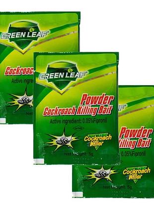 Порошок powder від та тарганів та мурах green leaf 5г