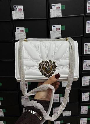 Dolce&gabbana medium devotion bag in white 2