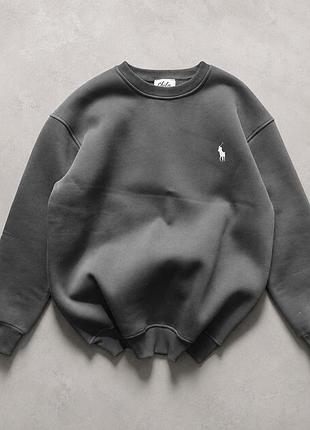 Світшот polo ralph lauren графіт, оверсайз кофта поло ральф лорен з тринитки, молодіжний світшот поло для чоловіків s