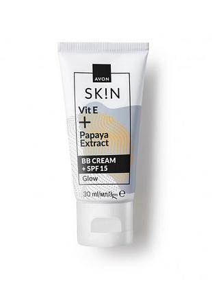 Avon bb-крем + spf 15 з вітаміном е та екстрактом папаї «сяйво», кремовий/medium ,30 мл,