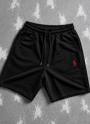Шорти polo ralph lauren чорні, молодіжні шорти polo чорні для чоловіків, комфортні шорти поло ральф лорен для хлопців xl