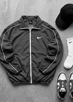 Ветровка nike графит, легкая ветровка найк из плащевки, куртка на весну и осень l