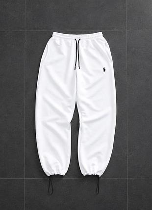 Штаны polo ralph lauren белые летние, широкие штаны на затяжках поло для подростков, качественные штаны поло ральф лорен светлые s