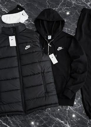 Спортивный костюм nike, комплект nike мужской весенний, костюм и жилетка найк для мужчин s