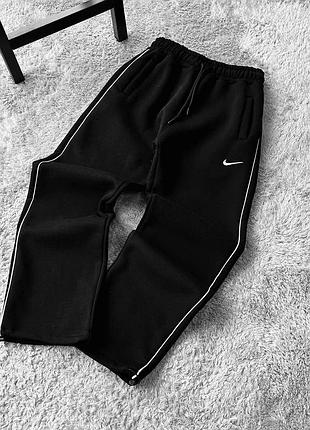 Теплые спортивные штаны nike, качественные спортивные штаны найк на флисе, черные молодежные штаны nike xl