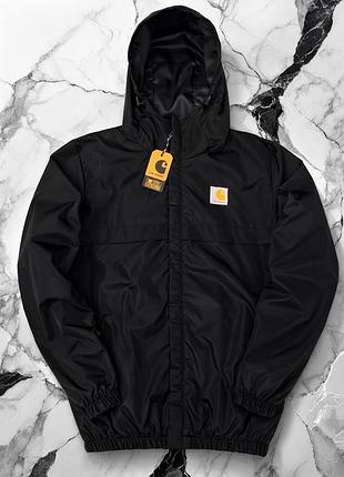Ветровка carhartt черная мужская, куртка весенняя кархарт, мужская ветровка carhartt с капюшоном демисезонная s