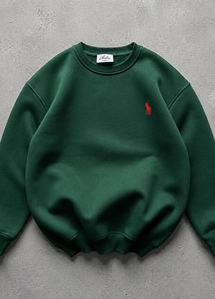 Світшот polo ralph lauren зелений, cвітшот поло ральф лорен з тринитки, oversize кофта у стилі casual l