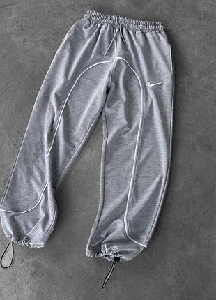 Штани nike спортивки сірі, широкі штани найк молодіжні сірі штани nike для хлопця m