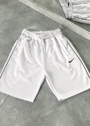 Белые шорты nike мужские, качественные шорты найк на лето, спортивные шорты найк для подростков s