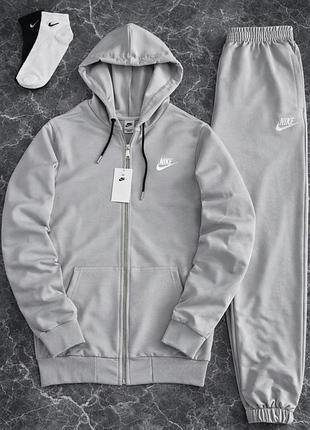 Спортивний костюм nike, весняний костюм найк якісний, чоловічий спорт костюм найк сірий стильний