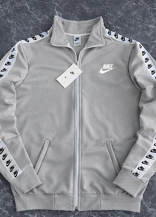 Спорт кофта nike сіра чоловіча, зіпка найк якісна без капюшона, олімпійка найк на весну чоловіча xl