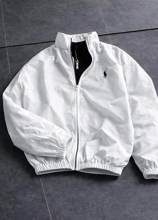 Куртка polo ralph lauren біла, стильна демісезонна вітровка polo на весну, якісний бомбер поло ральф лорен для чоловіків m