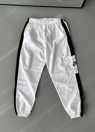 Нейлоновые штаны nike, белые нейлоновые спортивные штаны найк, водонепроницаемые спортивные штаны найк xl