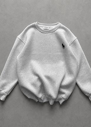 Світшот polo ralph lauren меланж, бавовняний світшот поло ральф лорен oversize, стильна кофта polo на кожен день xl