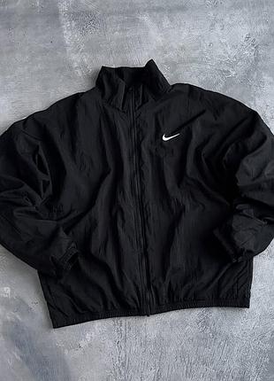 Ветровка nike черная, легкая ветровка найк из плащевки, мужская куртка на весну s