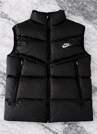 Жилетка nike черная мужская, жилет nike storm fit непродуваемый, безрукавка найк черная качественная для мужчин s