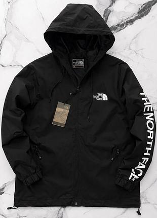 Вітровка the north face чорна чоловіча, куртка tnf водонепроникна з капюшоном, вітрівка тнф легка стильна для чоловіків s