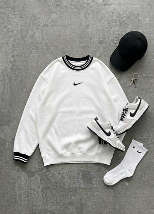 Свитшот nike белый, оверсайз свитшот найк из трехнитки, белая кофта для streetwear образов l