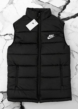 Жилетка nike черная мужская, безрукавка найк демисезонная качественная, мужской жилет nike теплый на весну xl