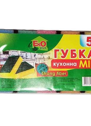 Губка для мытья посуды midi 5шт тм eko plus