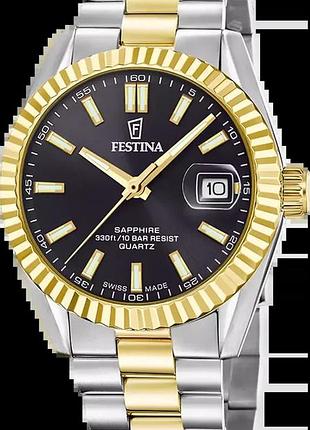Годинник чоловічий festina f20085/c classic steel swiss made