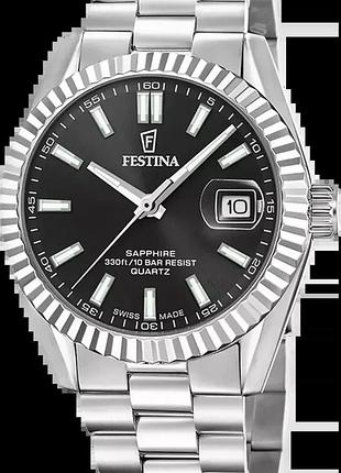 Годинник чоловічий festina f20084/d classic steel swiss made