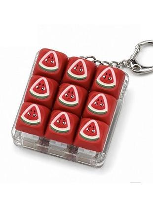 Кавуновий кейкап клікер watermelon keycap світиться clicker брелок антистрес 9 кнопок