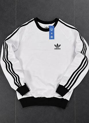 Свитшот adidas белый, качественная кофта адидас мужская, лёгкая кофта адидас на лето xxxl