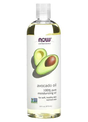Масло авокадо, avocado oil, now foods, solutions, 473 мл