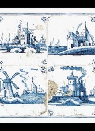 Набір для вишивки хрестом thea gouverneur 484 antique tiles. villages linen.
