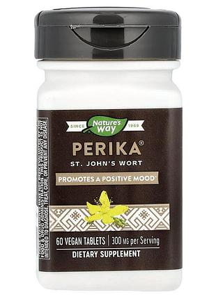 Экстракт зверобоя, perika, st. john's wort, nature's way, 300 мг, 60 веганских таблеток