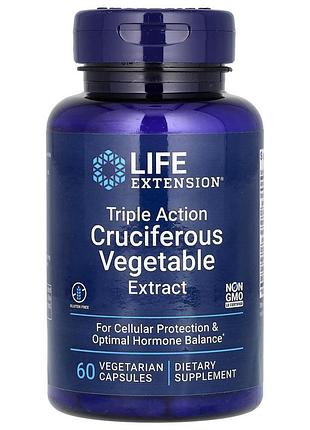 Экстракт крестоцветных овощей, triple action cruciferous vegetable extract, life extension, тройного действия, 60 капсул