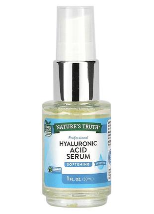Сироватка для обличчя з гіалуроновою кислотою, hyaluronic acid serum, nature's truth, без запаху, 30 мл