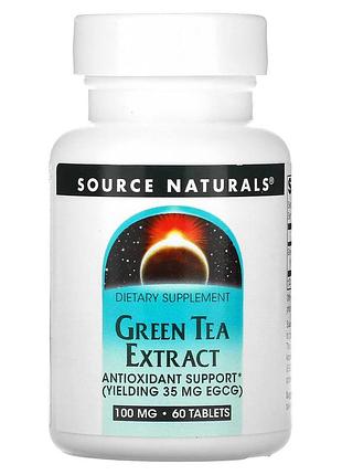 Зеленый чай экстракт (green tea extract), source naturals, 100 мг, 60 таблеток
