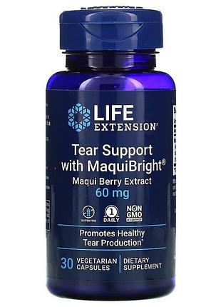 Защита глаз, tear support, life extension, ягодный экстракт маки, 60 мг, 30 вегетарианских капсул