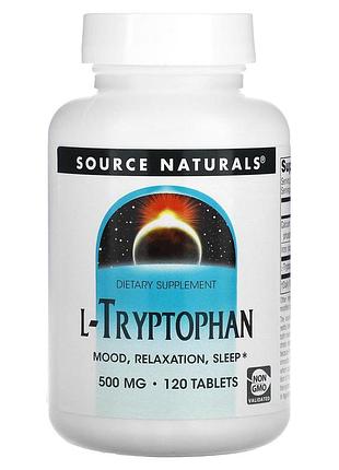 Триптофан, l-tryptophan, source naturals, 500 мг, 120 таблеток