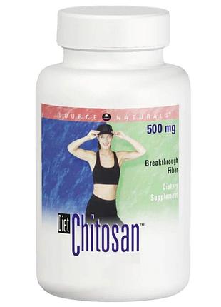 Хитозан для похудения, diet chitosan, source naturals, 500 мг, 60 капсул