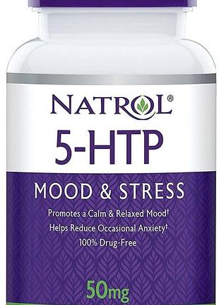 5-гидрокситриптофан, 5-htp, natrol, 50 мг, 30 капсул