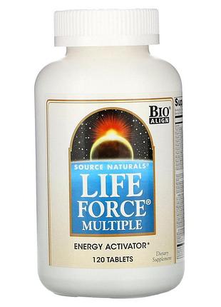 Витаминный комплекс для энергии, life force multiple, source naturals, 120 таблеток
