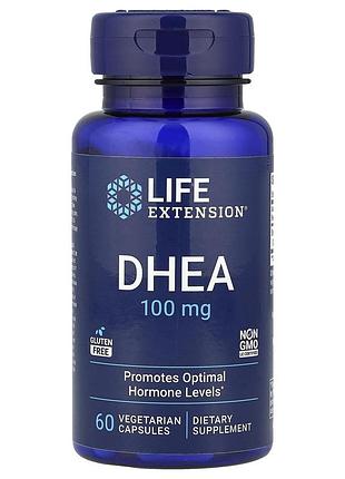 Дгэа, dhea, life extension, 100 мг, 60 капсул