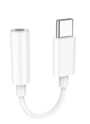 Аудіокабель hoco ls35 type-c to 3.5mm female, abs, 0.08m, white