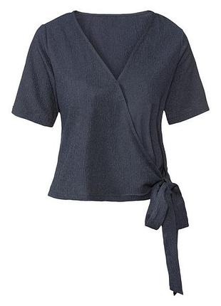Блузка на запах для женщины esmara lycra® 442661 s темно-синий