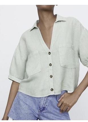 Лляна сорочка zara хл (л,м )