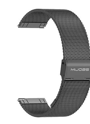 Металлический ремешок mijobs для amazfit gtr 4 черный миланское плетение
