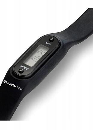 Wellneo 5-в-1, чорний фітнес-браслет з монохромним lcd-екраном та силіконовим ремінцем  новий з захисною плівкою.