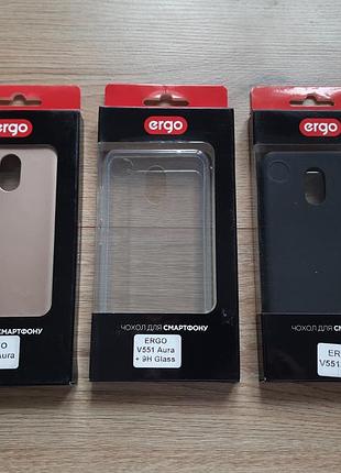 Чохол для ergo v551 aura чехол (захисне скло)