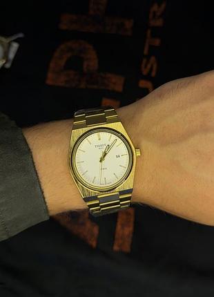 Наручные премиум часы tissot prx 40 золотые