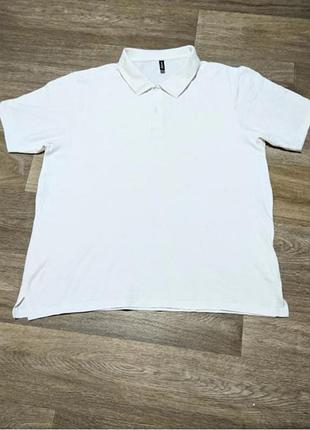 Мужская белая футболка поло donnay , размер 2xl , 100% хлопок .