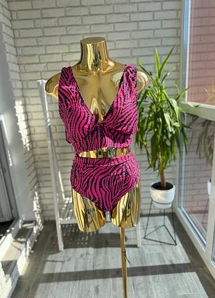 👙купальник👙 1xl  роздільний топ трусики висока посадка shein